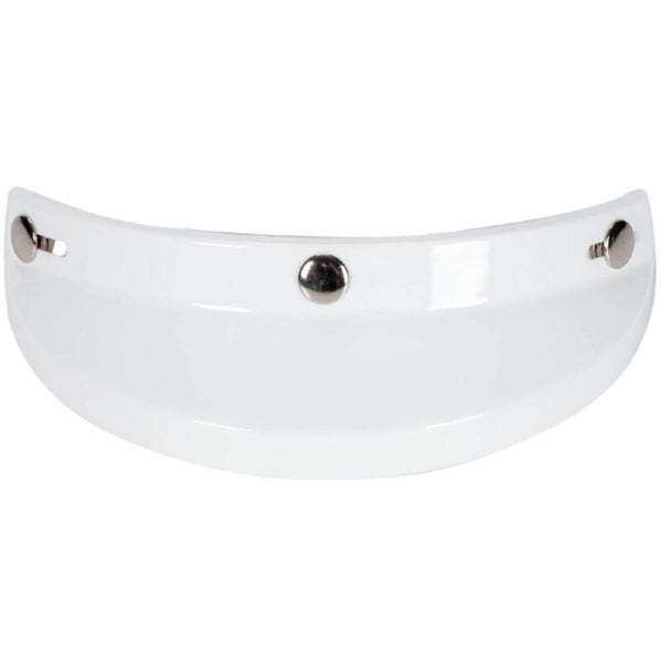 Superseller - Universal Motorcycle 3 Snap-Button Visor Flip Up Down Open Face Helmet Wind Shield, White - White
