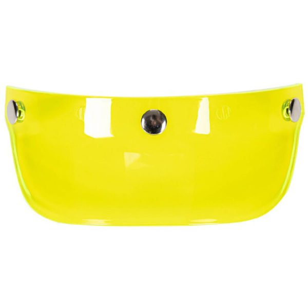 Superseller - Universal Motorcycle 3 Snap-Button Visor Flip Up Down Open Face Helmet Wind Shield, Yellow - Yellow