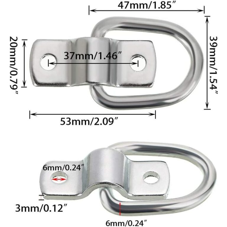 Surface Mount Tie Down Anchors Hooks, 1/4 Heavy Duty Steel D Rings and