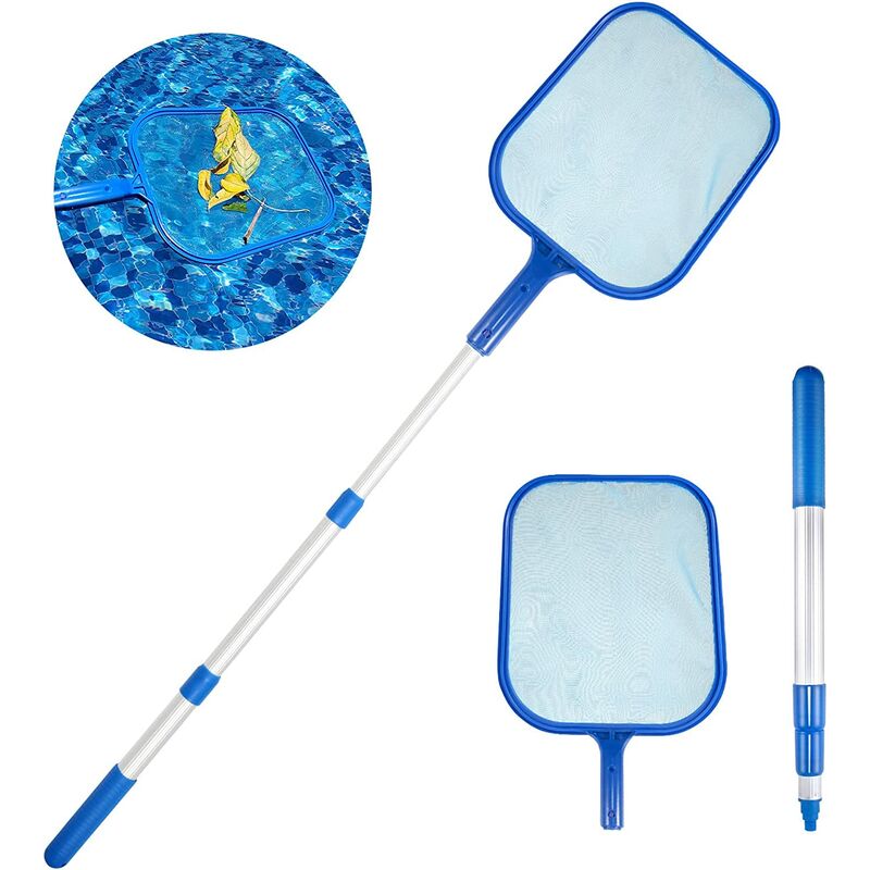 Swimming Net (Deep Landing Net), Swimming Pool Skimmer with 90 Aluminum Telescopic Pole for Swimming Pool, Ponds, Aquariu, Hot Springs, Fountain, Pond