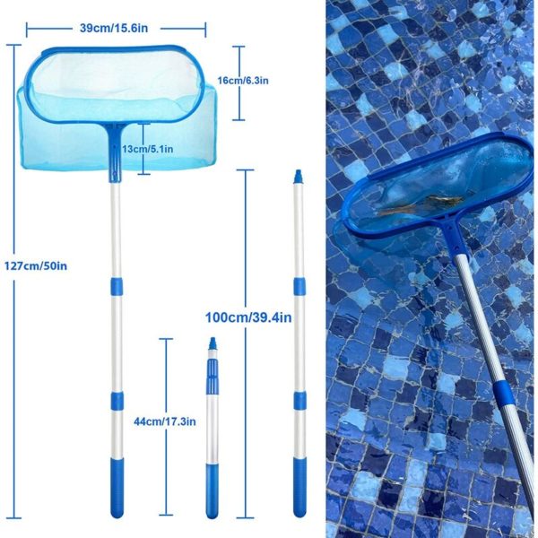 Swimming Net, Swimming Pool Skimmer with 90cm Aluminum Telescopic Pole for Swimming Pools, Ponds, Aquariums, Spas, Fountains, Ponds