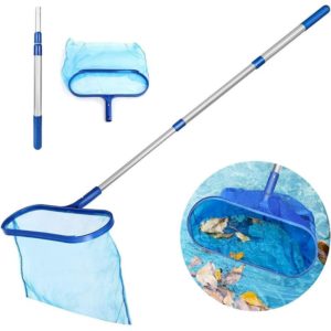 Swimming Pool Skimmer, Pool Leaf Net, Fine Mesh, Deep Bag, Pool Net Leaf Rake with 120cm S