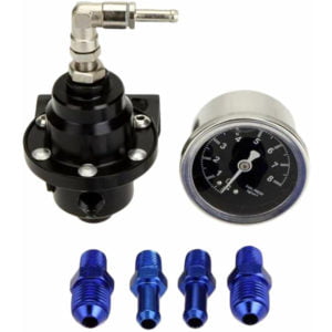 Swyeoot - Kit of universal fuel pressure adjustable aluminum with fuel pressure with fitting with fitting, black, black