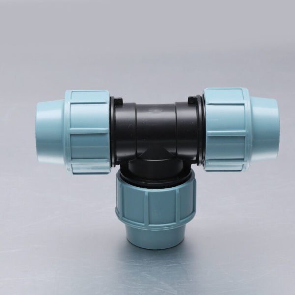 T connector for water hose with three female outlets (3 x 25 mm) | Clamping connector for pe pipes((ø 25))