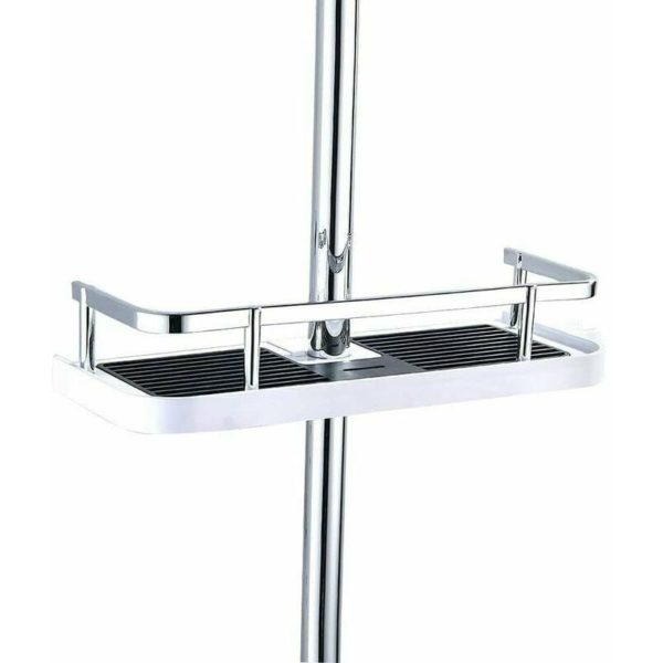 TRIP ABS Plastic Adjustable Telescopic Shower Shelf, Bathroom Soap Dish for Storing Shampoo Soap, No Drill Fitting for 19mm-25mm