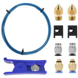 TWO TREES 3D Printer Kit PTFE Tubing Hose Pipe 40cm for 1.75mm Filament with PTFE Tube Cutter 2pcs PC4-M6 Pneumatic Fittings 2pcs PC4-M10 Pneumatic