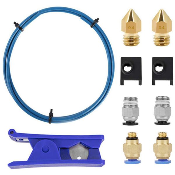 TWO TREES 3D Printer Kit PTFE Tubing Hose Pipe 40cm for 1.75mm Filament with PTFE Tube Cutter 2pcs PC4-M6 Pneumatic Fittings 2pcs PC4-M10 Pneumatic