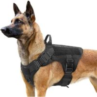 - Tactical Dog Harness L Black, Military Working Dog Vests, Tension Free Military Training Dog Harness, with Strap Clips for Hiking