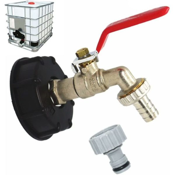 Tank Tap 1000l S60x6 Ibc Tap Connector With 1/2" Hose Connector, Drain Tank Adapter, For Garden Tap, For Tank Adapter (1 Piece),11