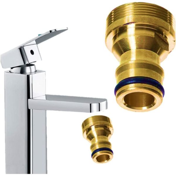 Tap to Garden Attachment - Brass Garden Hose Kitchen Sink Connector Interior and exterior fittings Waterproof and Rustproof Universal standard