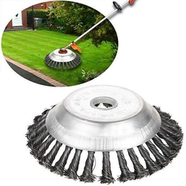 Tapered Knotted Wire Trimmer Head for Lawn Mower, Brush Cutter Weed Box - 150mm