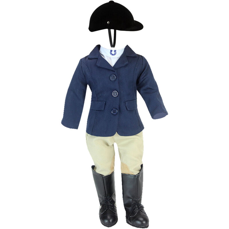 Teamson Kids - Sophia's - 18 Doll - Navy Jacket Riding Outfit, Black Tall Classic Riding Boots & Black Velvet Riding Helmet