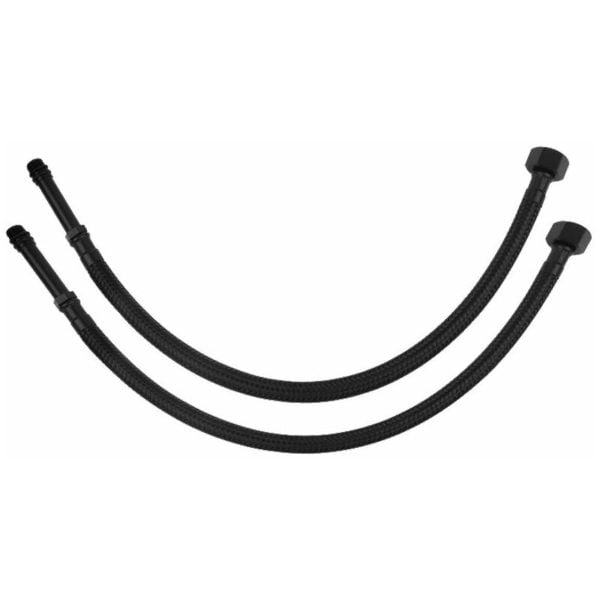 Tecra - 60cm Long M10 x 3/8' Inch bsp Black Nylon Braided Flexible Tap Faucet Tail Hose