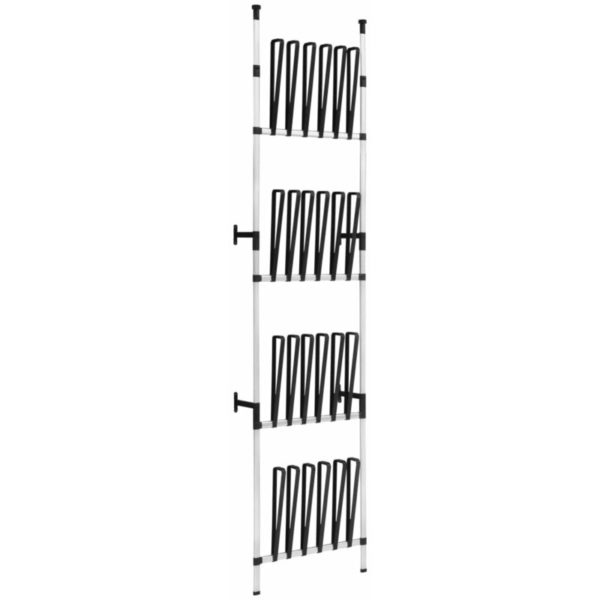 Telescopic Boot Rack with Rods Aluminium Vidaxl Silver