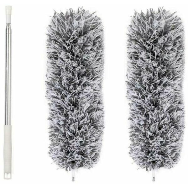 Telescopic Duster, Washable Microfiber Duster Duster with Extendable Stainless Steel Handle up to 95 inch Duster for Dust, Cobweb, Ceiling, Cars,