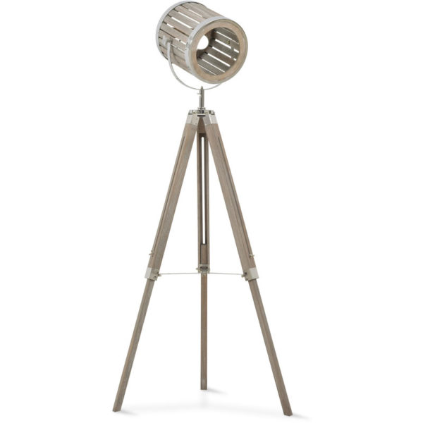 Telescopic Floor Lamp Unique Wood Frame Adjustable Shade Height Unique - natural - Homcom