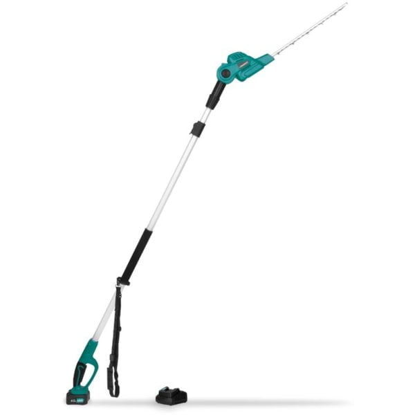 Telescopic Hedge trimmer 20V (Incl. 4.0Ah battery and quick charger) - Tiltable blade - Extendable pole (200-260 cm) - Vonroc