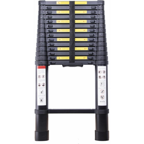 Telescopic Ladder 3.8M Multifunction Versatile Portable Aluminum Capacity 150kg