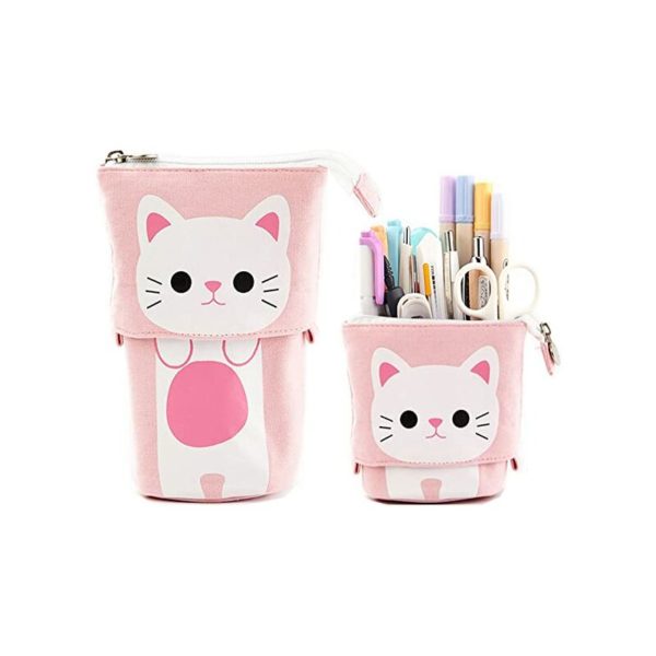 Telescopic Pencil Case Standing Pen Holder Pouch Stationery Art office ...