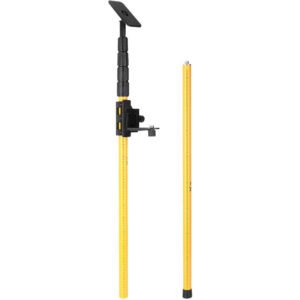 Telescopic Pole for Line Leveler Aluminum Alloy Adjustable Lift Extend Bracket Holder Stand Support for 1/4''and 5/8'' Laser Level, 1.4-4.m - 1.4-4.m