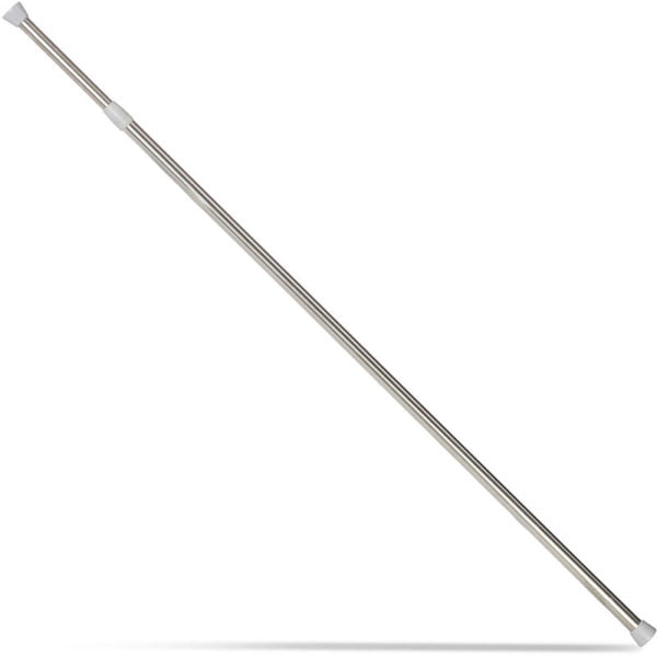 Telescopic Rod, Extensible Rod for Curtains, Showers, Door Frames & More, No Drilling, Stainless Steel, 130 - 220 cm - Relaxdays