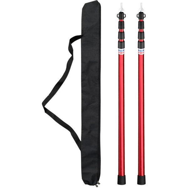 Telescoping Tarp Poles Adjustable Camping Tent Poles Portable Lightweight Aluminum Tent Poles, Red&2 poles - Red&2 poles