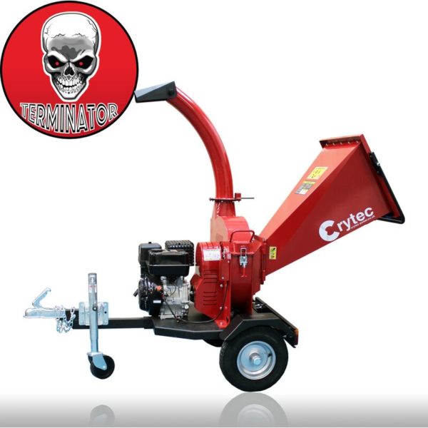 Terminator 15hp Road Towable Petrol Wood Chipper Shredder Mulcher - Crytec