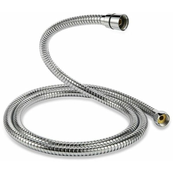 Thicken the encrypted stainless steel shower pipe, anti-torsion bathtub pipe, galvanized chrome shower pipe 1.5 m, silver