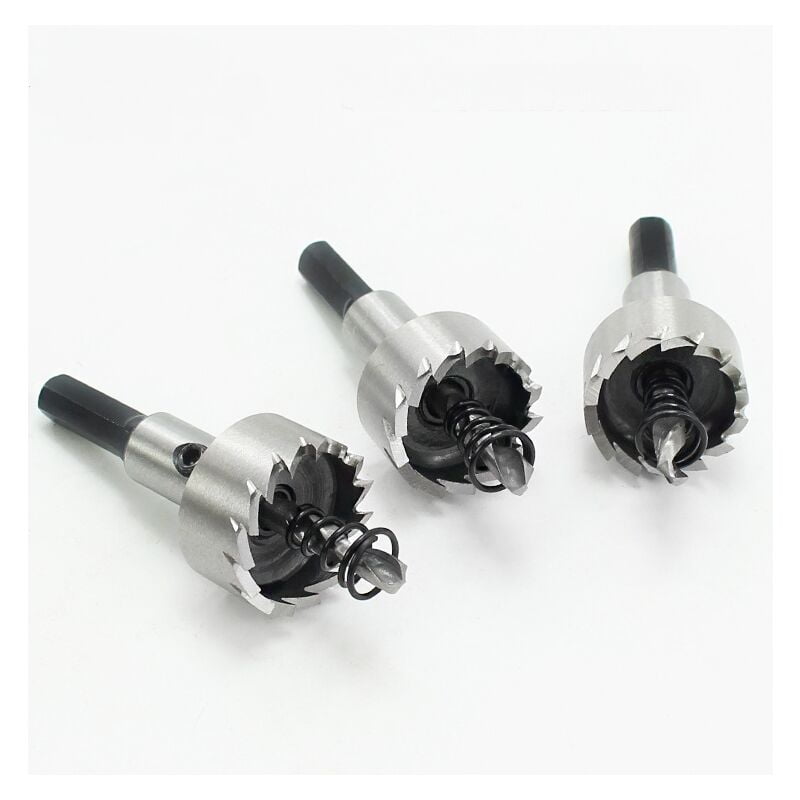 Thsinde - 3-Piece Drill Bit Set, 12/13 / 14MM 6542 Carbide Hole Tip Saw Tooth Drill Bit, Hole Saw Kit, High Speed Stainless Steel Alloy Tool Stainless