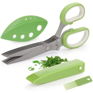 Thsinde - Gourmet Herb Scissors Set - Master Culinary Multipurpose Cutting Shears With Stainless Steel 5 Blades