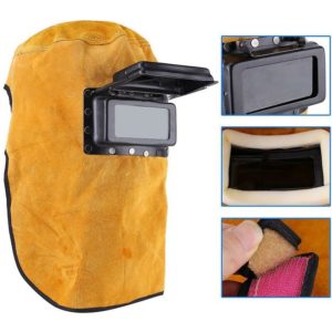 Thsinde - Leather Welding Helmet, Breathable Protective Mask, Welding Mask With Safety Glass