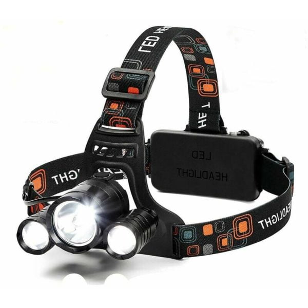 Thsinde - Led Headlamp Flashlight 6000 Lumens, 4 Modes Light, 18650 Rechargeable Headlamp, Waterproof Helmet Lamp, Bright Running Headlights, Hunting