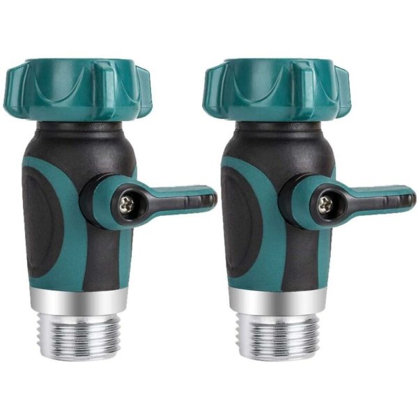 Thsinde - Set Of 2 Garden Hose Shut Off Valve,1-way Restricted-flow Water Shut-off