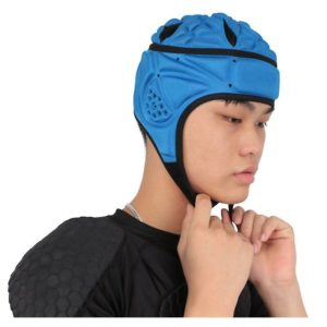Thsinde - Soft Helmet Soft Shell Head Protector Goalkeeper Adjustable Soccer Goalie Helmet Support Football Helmet Blue