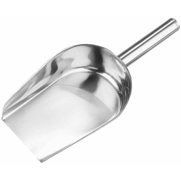 Thsinde - Stainless Steel Spoon Round Mouth Shovel Beans Grains Ice Cream Flour Kitchen Tool, model: Silver