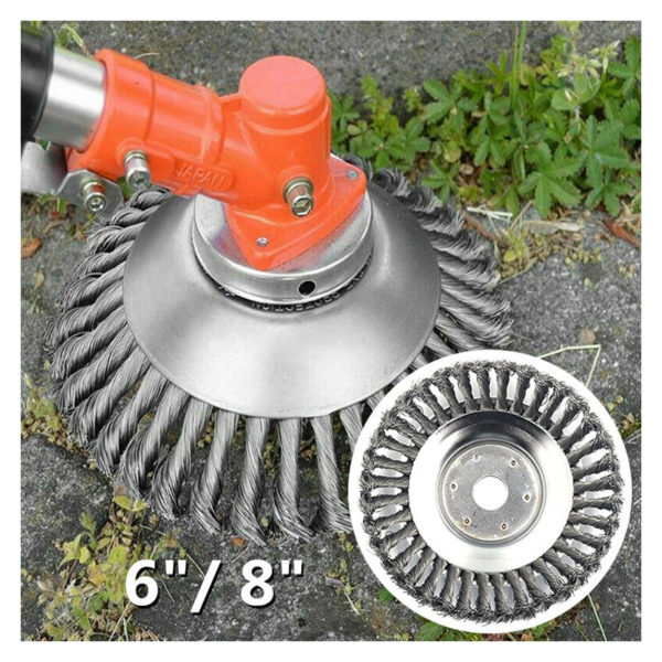 Thsinde - Wire Wheel Brush Trimmer Head Lawn Mower Weed Deck for Pavement Seams or Driveway Moss Rust Removal