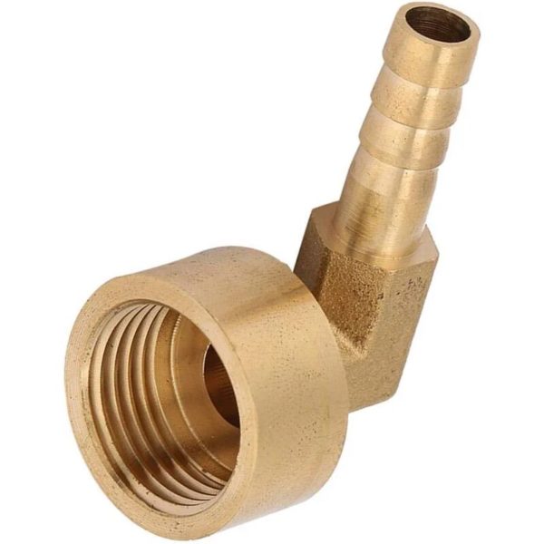Tinor - Brass Finned Fitting Female Thread 90 Degree Elbow Brass Elbow Hose Adapter Knuckle Fitting G1/2 Air/Water/Fuel/Oil/Inert Gas(8mm)
