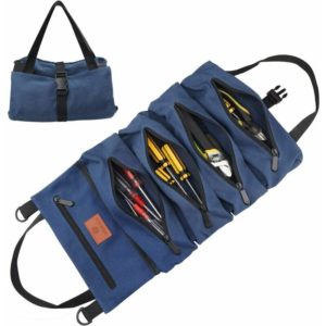 Tool bag,Multi-function canvas roll-up tool bag for keys, ,4728cm Blue