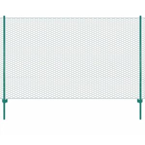 Topdeal - Wire Mesh Fence with Posts Steel 25x1.5 m Green VDFF06073_UK