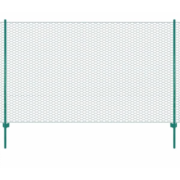 Topdeal - Wire Mesh Fence with Posts Steel 25x1.5 m Green VDFF06073_UK