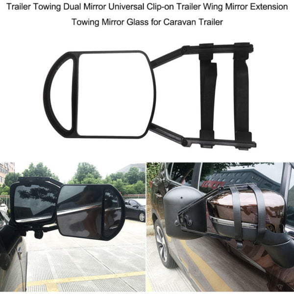 Trailer Towing Dual Mirror Universal Clip-on Trailer Wing Mirror Extension Towing Mirror Glass for Car Caravan Trailer