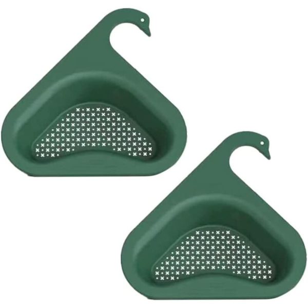 Triangular Sink Drain Rack Corner Sink Ciwer Shovel Kitchen Food Waste Glass Green 2pcs Drain Sink Rack