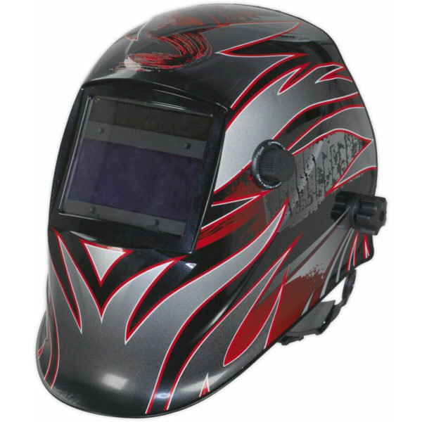 Tribal Auto Darkening Welding Helmet - Adjustable Shade Knob - Grinding Function