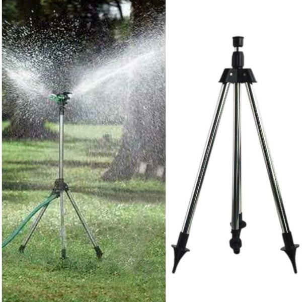 Tripod Sprinkler Impact Plant Irrigation 360 Degree Stainless Steel Sprinkler System for Farmland Lawn Flower Garden (Silver), Water Sprinkler