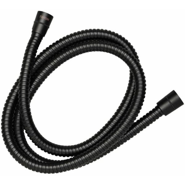 Triton Bathroom Shower Hose 1.5M Stainless Steel Anti-Twist Matt Black - Black