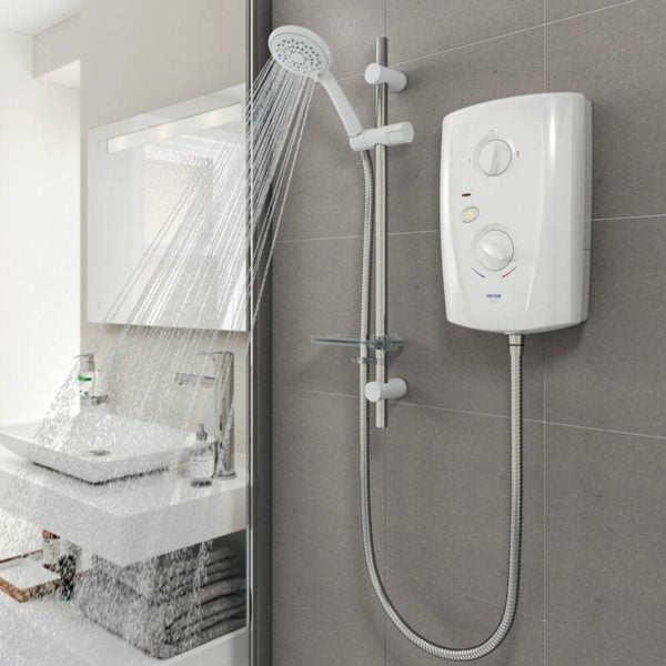 Tritonshowers - Triton T80 Pro Fit Electric Shower 7.5kW - White & Chrome - White