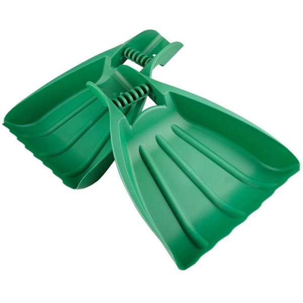 Trueshopping - 2x Leaf Scoop Garden Leaves Hand Rake Grabber Lawn Yard Debris Rubbish Collector - Green