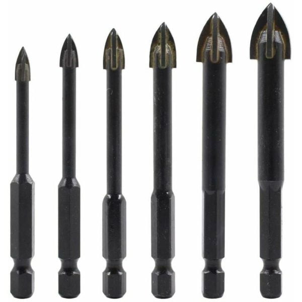 Tungsten Carbide Tile Drill Bits and Bits Kit -(Tile, Brick, Cement, Concrete, Glass, Plastic, Metal Block, Wood)