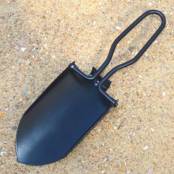 Two Folding Shovels Portable Stainless Steel Survival Spade Shovel Garden Camping Outdoor Emergency Tools (Black)