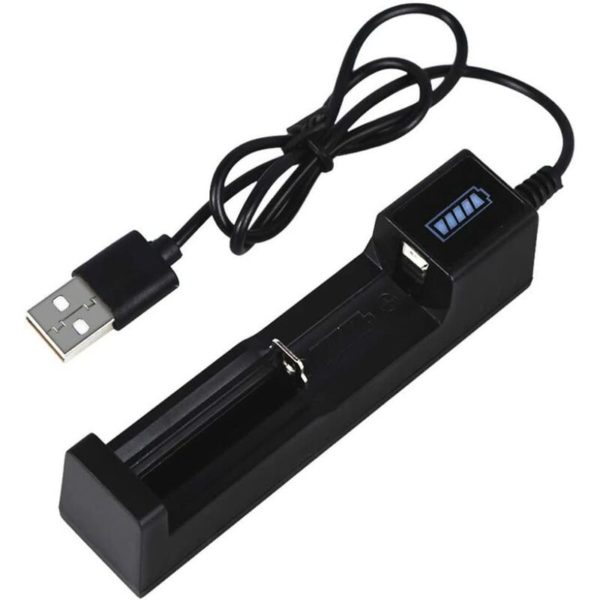 USB Battery Charger, 18650 Battery Charger Smart USB Fast Charge Battery LED Adapter with Power Indicator